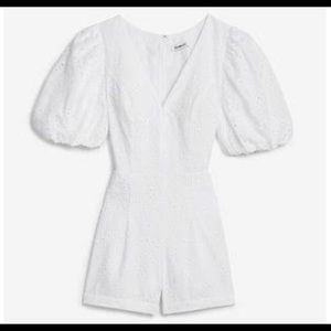 Express white eyelet romper